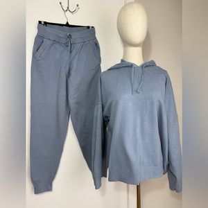 Zara women’s light blue casual sweatpants and sweatshirt set​ small